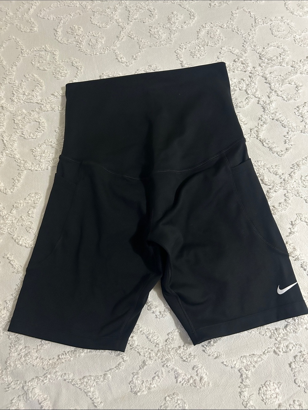 Nike Black High-Rise Compression Bike Shorts with Swoosh